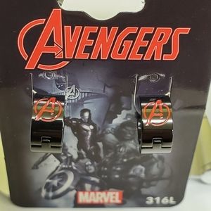Women's Stainless Steel Black  Avengers Earrings